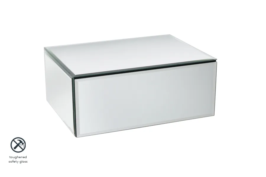 Inga Mirrored Floating Bedside / Console / Shelf / Storage System