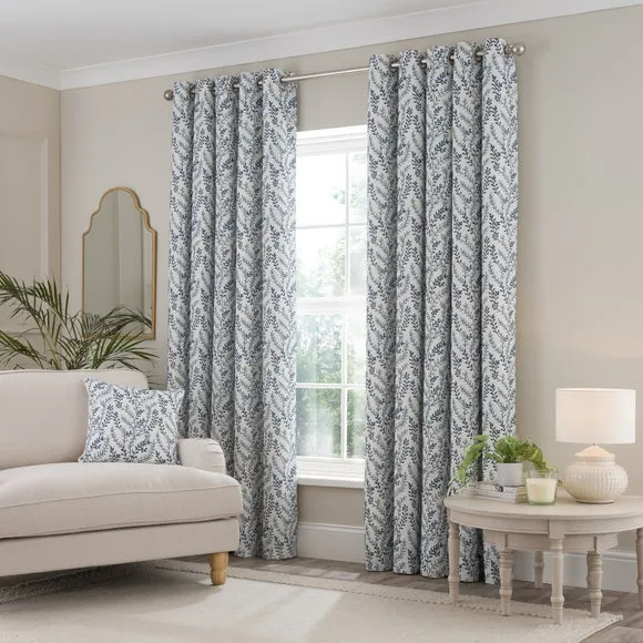 Shimla Embroidered Floral Eyelet Curtains 2