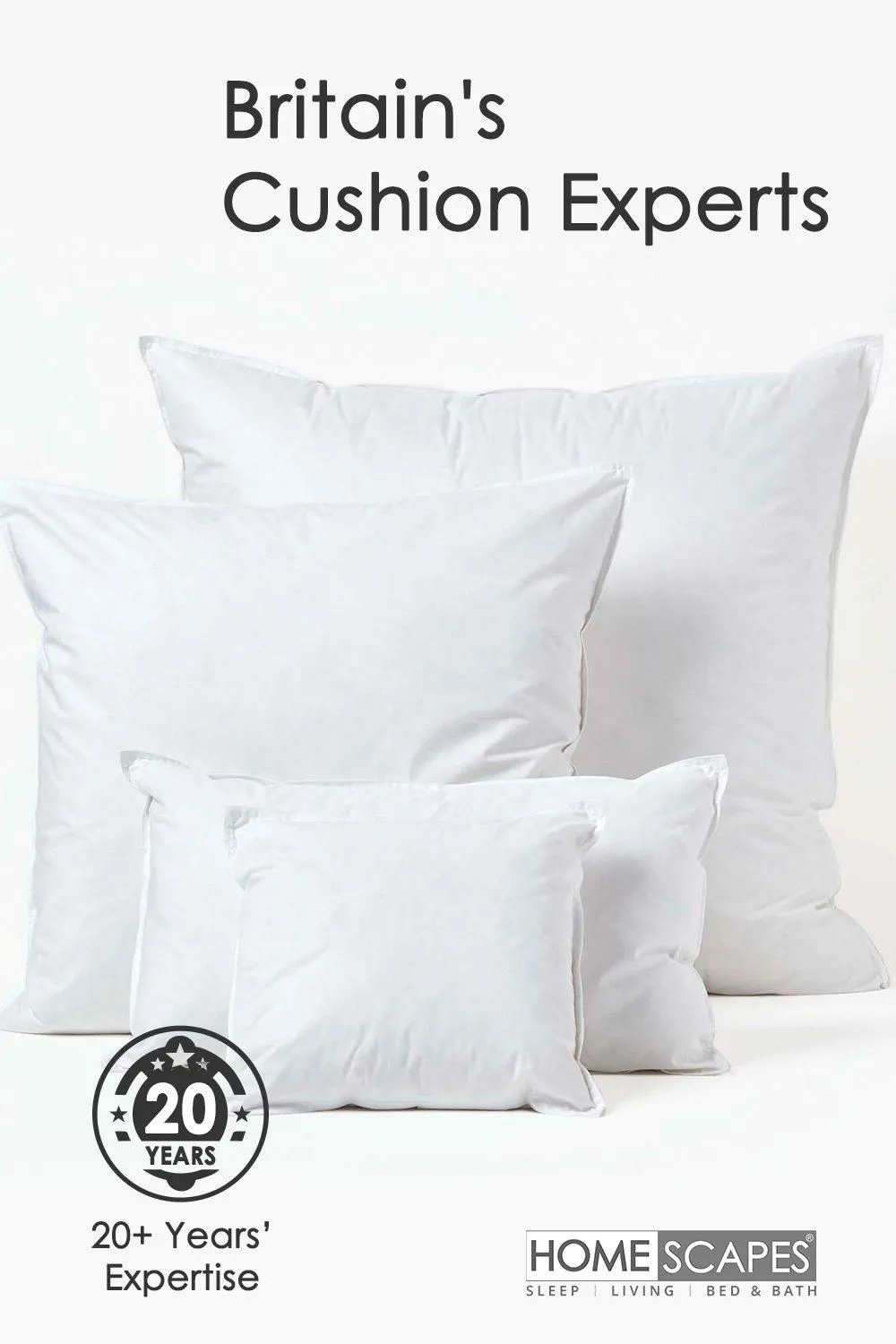 Homescapes Super Microfibre Cushion Pads - Luxury Cushion Filler & Inserts in White 6