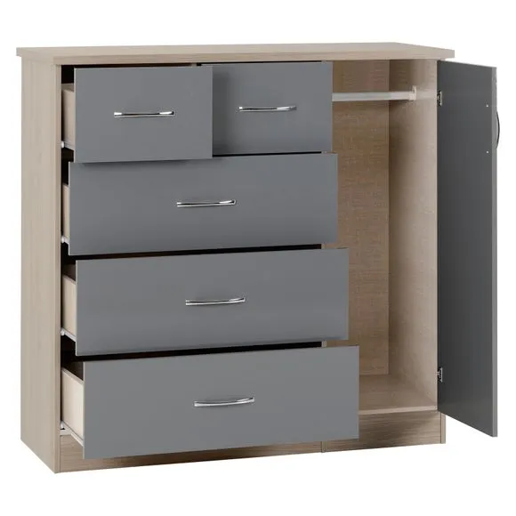Nevada Small Single 5 Drawer Wardrobe 3
