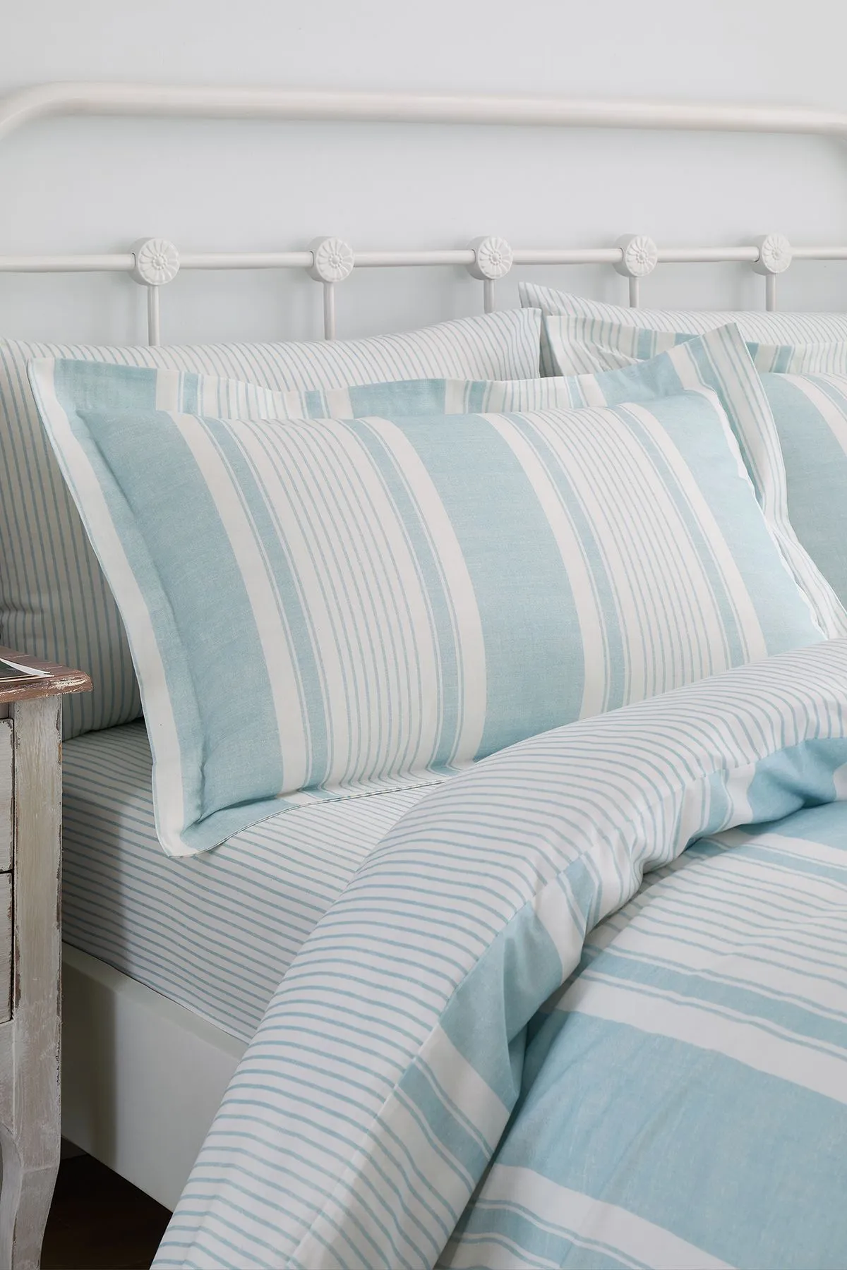 Dreams & Drapes 'Finlay Stripe' Easy Care Striped Duvet Cover Set in Blue 2