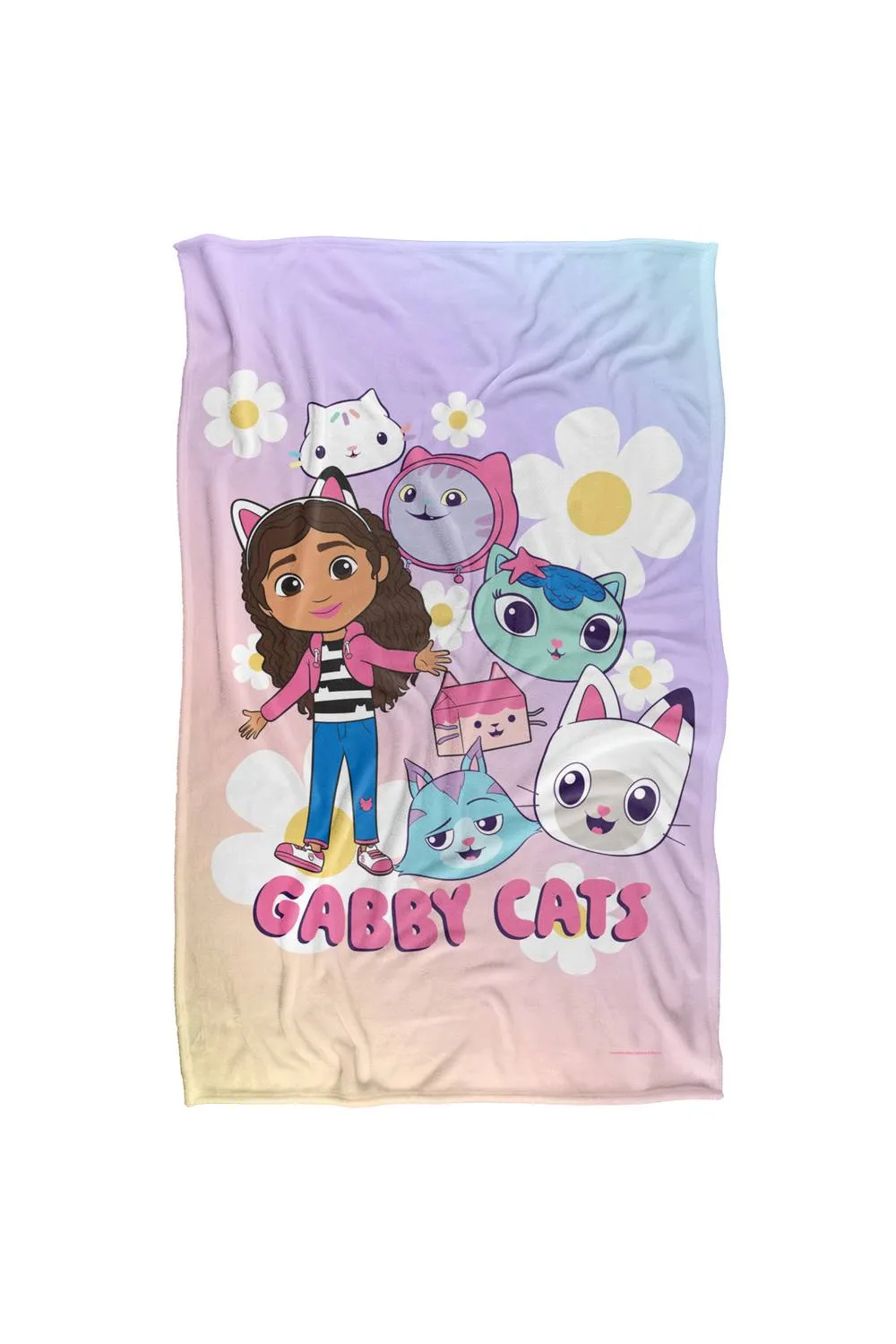 NBCU Gabby'S Dollhouse Gabby Cats Rainbow Super Soft Throw Blanket