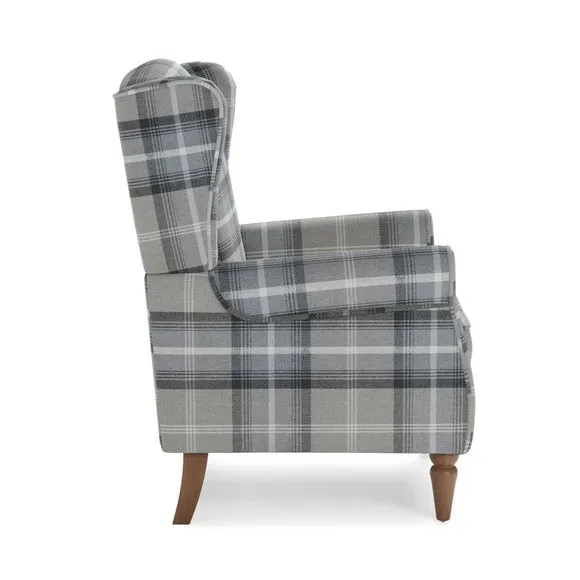 Oswald Check Wingback Armchair 5