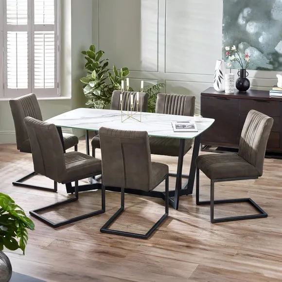 Olympus 6 Seater Dining Table, Marble 5