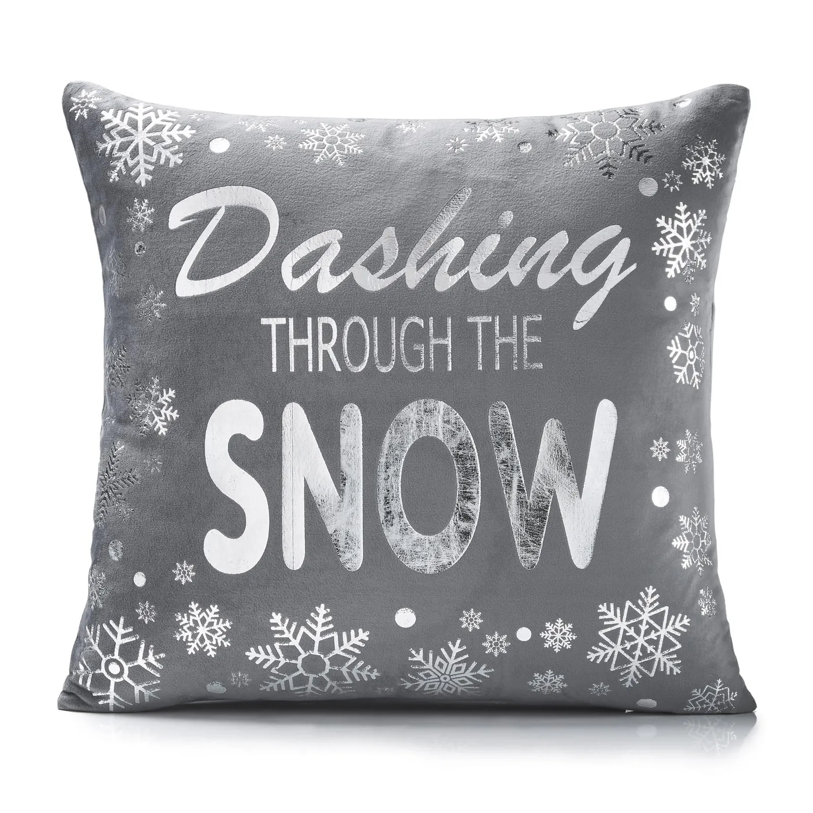 Luxury Living Christmas Dashing Decorative Cushion Cover 45cm x 45cm in Mid Grey