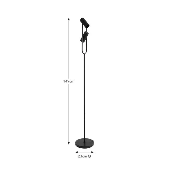 Kit Industrial 2 Light Adjustable Floor Lamp 6