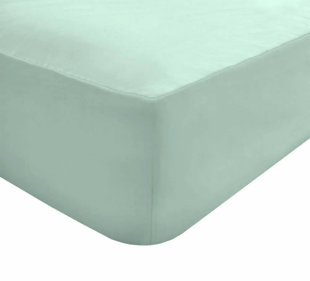 Smart Living Polycotton Bed Linen Luxury Fitted Bedsheet or Pillowcase Non Iron in Duck Egg Blue 2