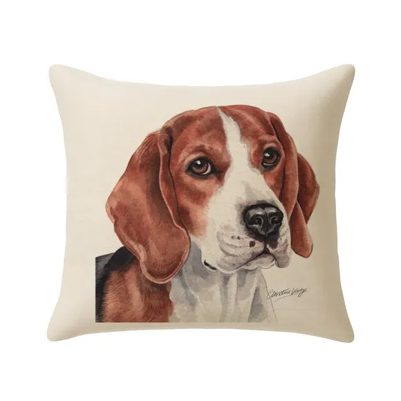Christine Varley Beagle Square Cushion 3