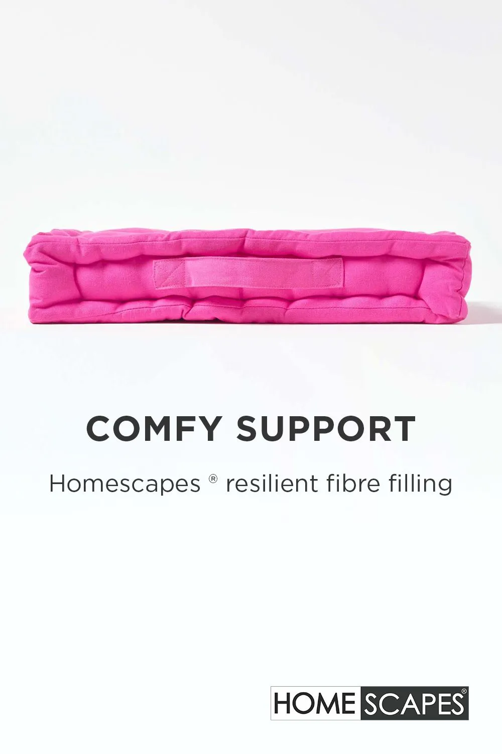 Homescapes Plain Cotton Floor Cushion in Cerise 4