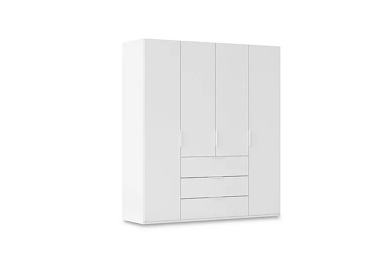 Haven 201cm 4 Door Combi Wardrobe with Décor Doors - Alpine White