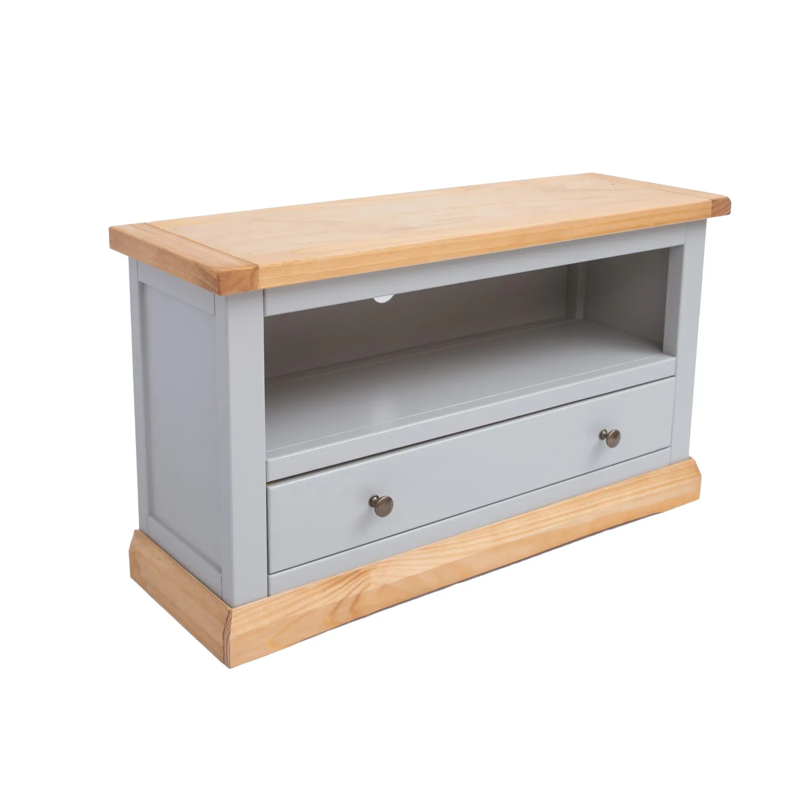 Cabinet Bits Bomporto Light Grey 1 Drawer TV Cabinet Brass Knob 3