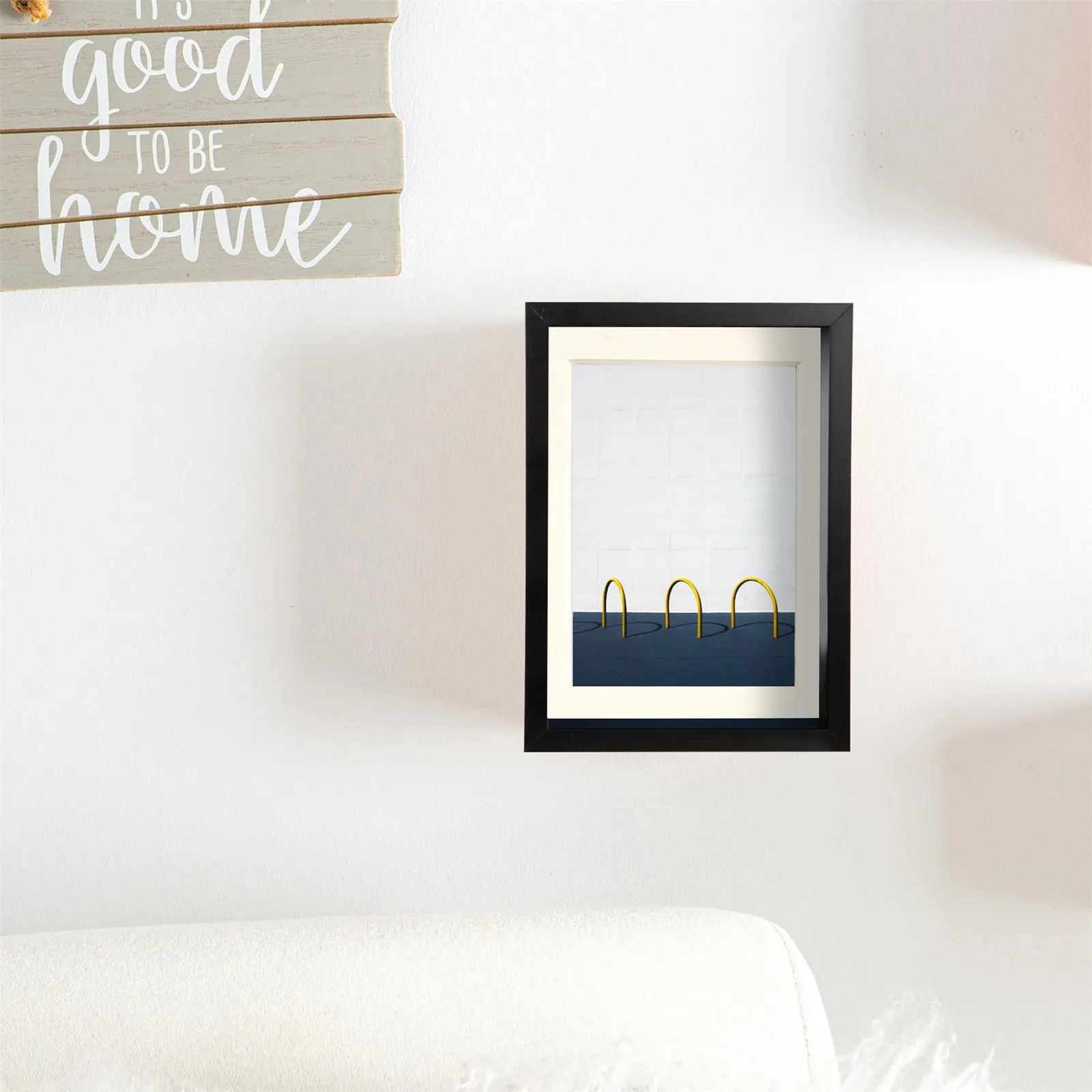 Nicola Spring 5" x 7" 3D Deep Box Photo Frame - 4" x 6" Mount - Black in Ivory 6