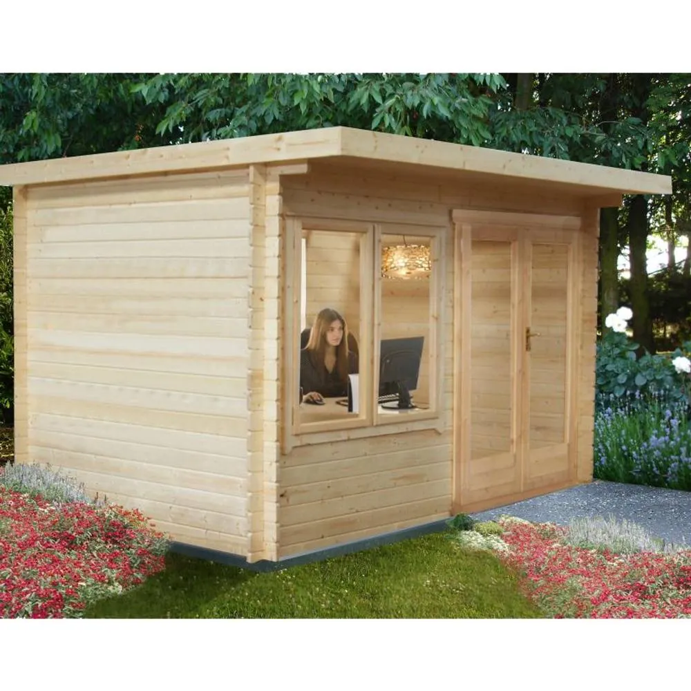 Shires Belgravia 28 mm Log Cabin 10 x 12 Feet in Light Brown