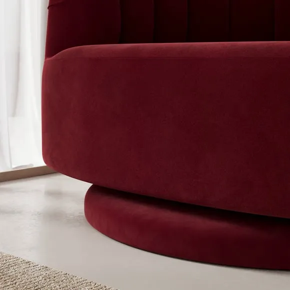 Elena Velvet Scalloped Swivel Chair 5