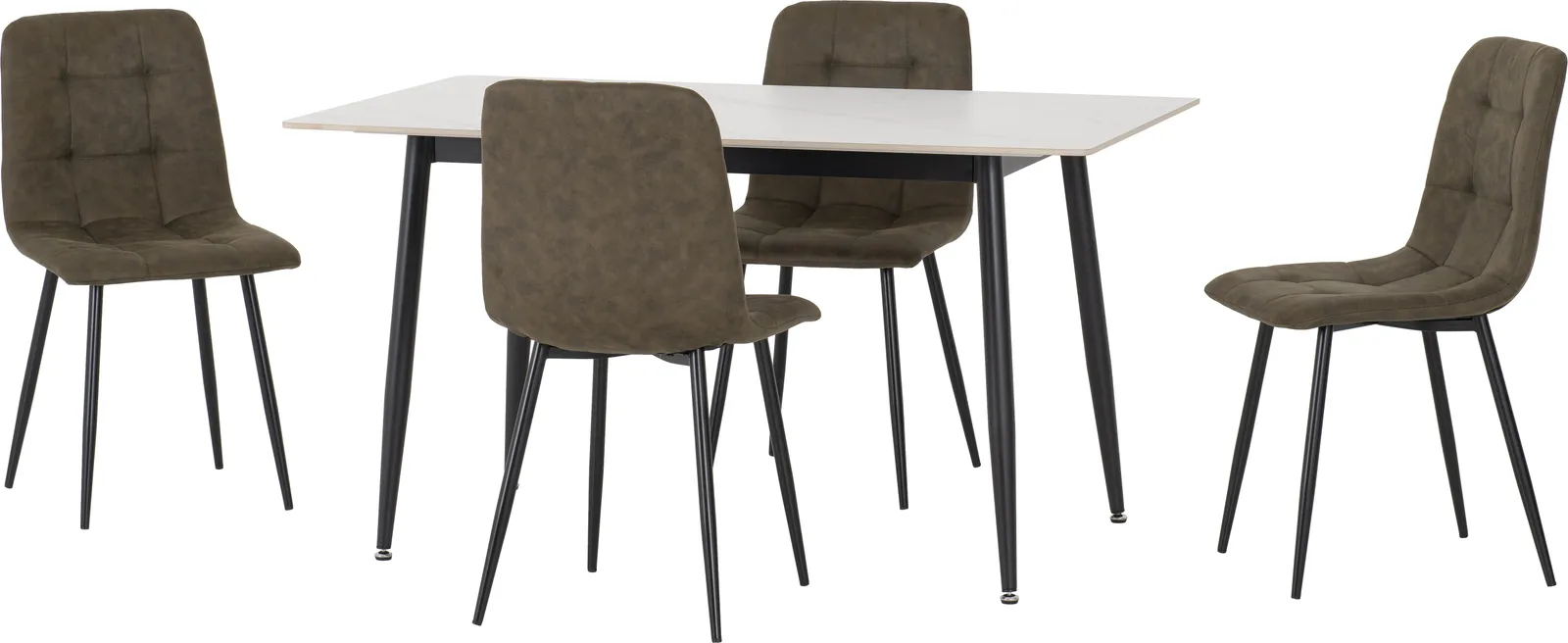 Seconique Fenton Dining Set (4 Chairs) in Olive 2