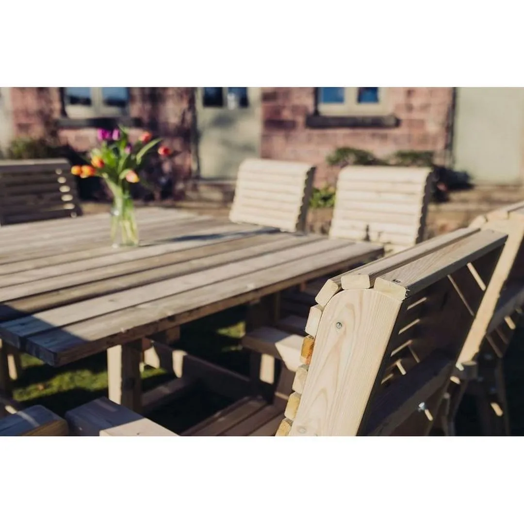 Churnet Valley Garden Furniture Ltd Ergo 8 Seater Square Table & Chairs Set - Minimal Assembly Required in Brown 2