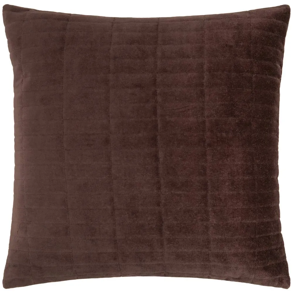 Yard Dales Quilted 100% Cotton Velvet Cushion in Brown 2