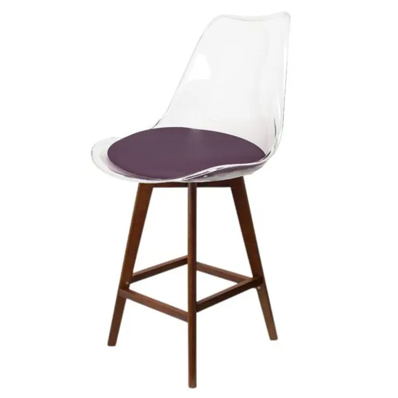 Fusion Living Soho Clear Plastic Bar Stool 2