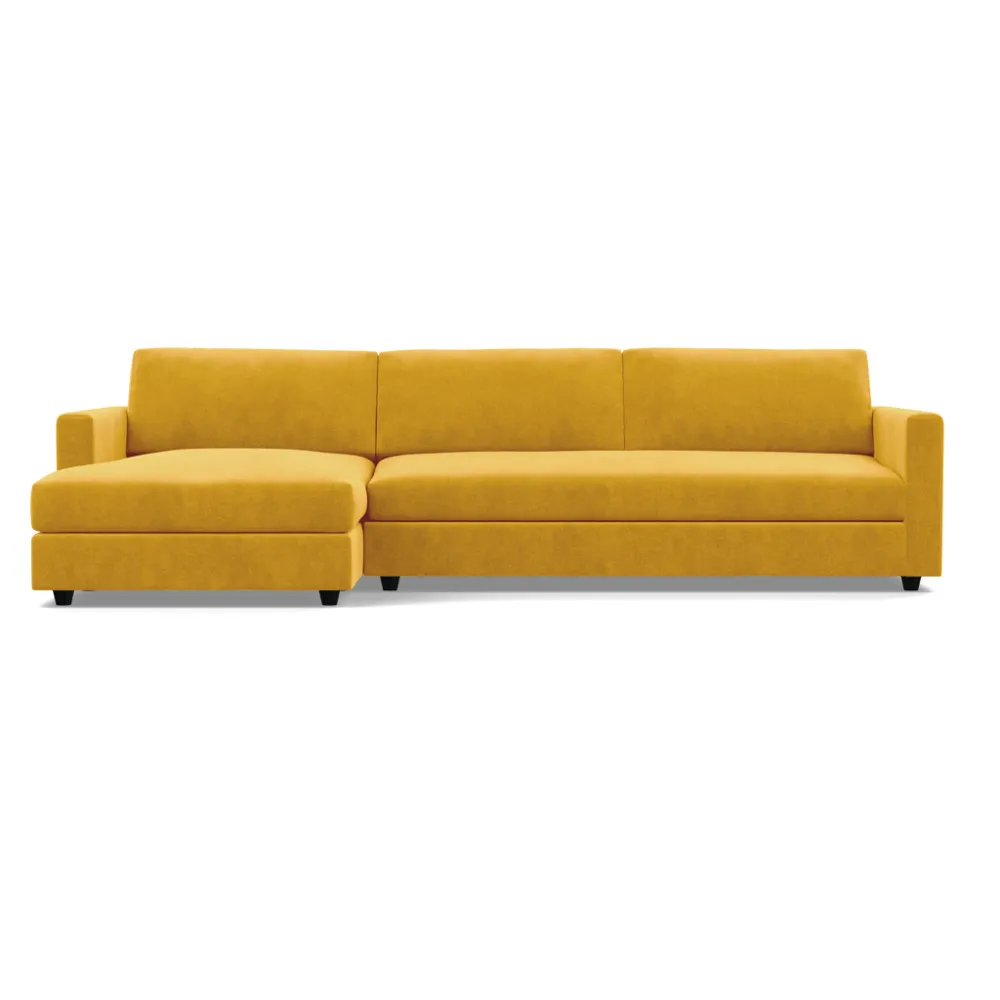 Heal's Nimbus II Complete 4 Seater Corner Chaise LHF Smart Luxe Velvet Canary