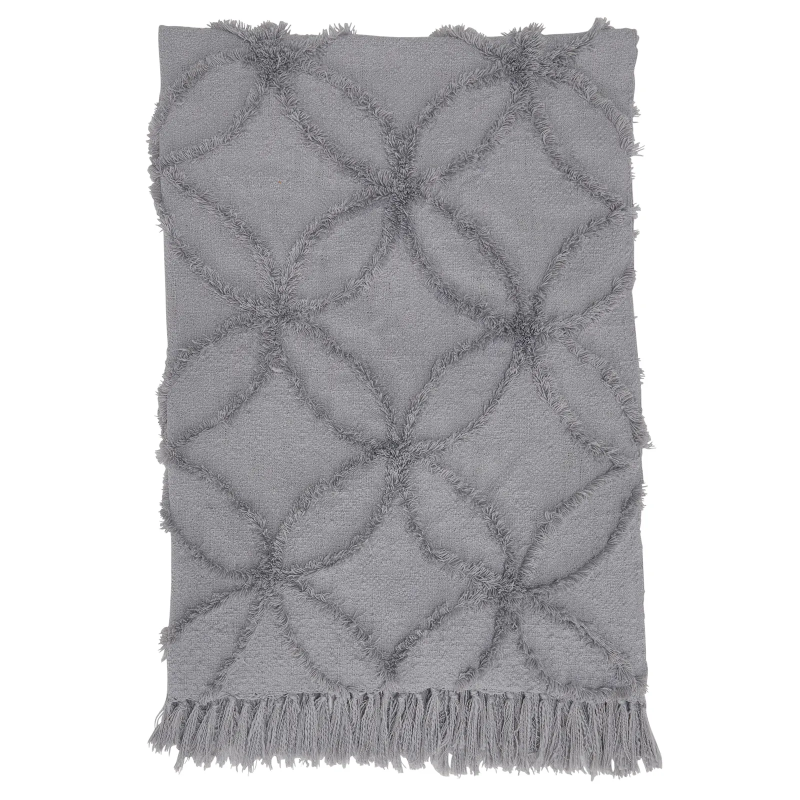Flora Grey Recycled Plastic Throw Blanket Polyester | Barker & Stonehouse