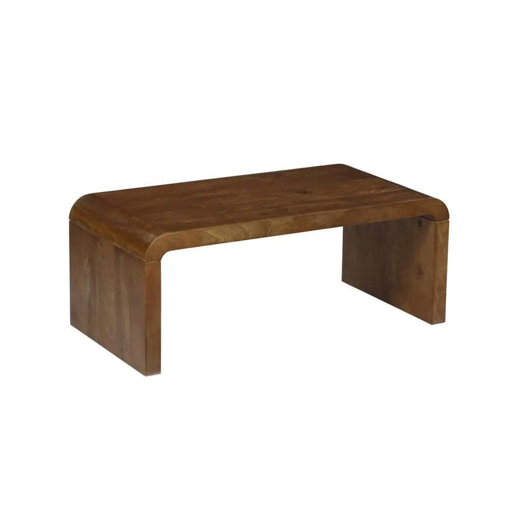 sweeek Rectangular coffee table solid acacia wood in Dark Brown 2