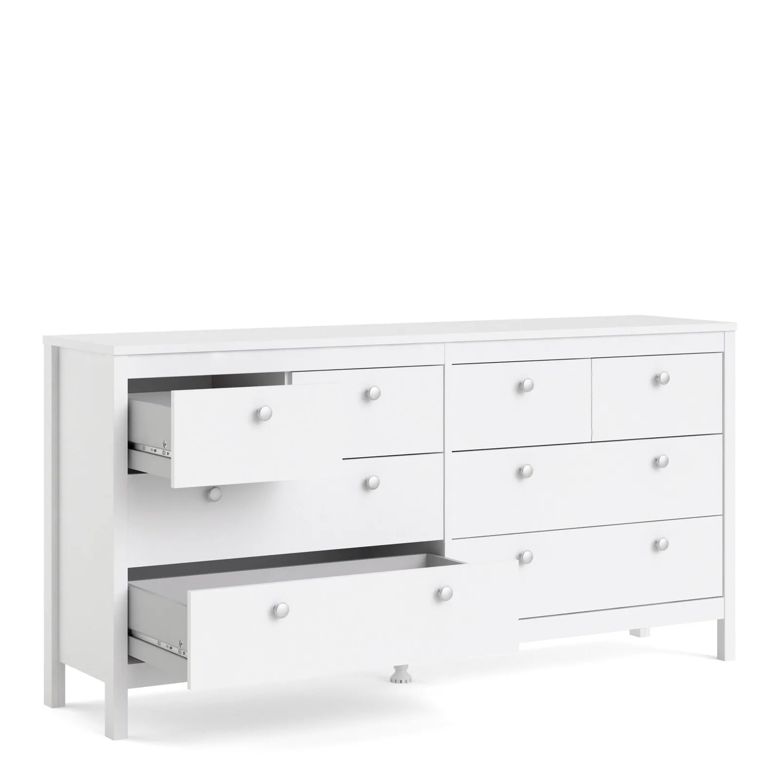 Furniture To Go Madrid Double Dresser 4+4 Drawers in White 4