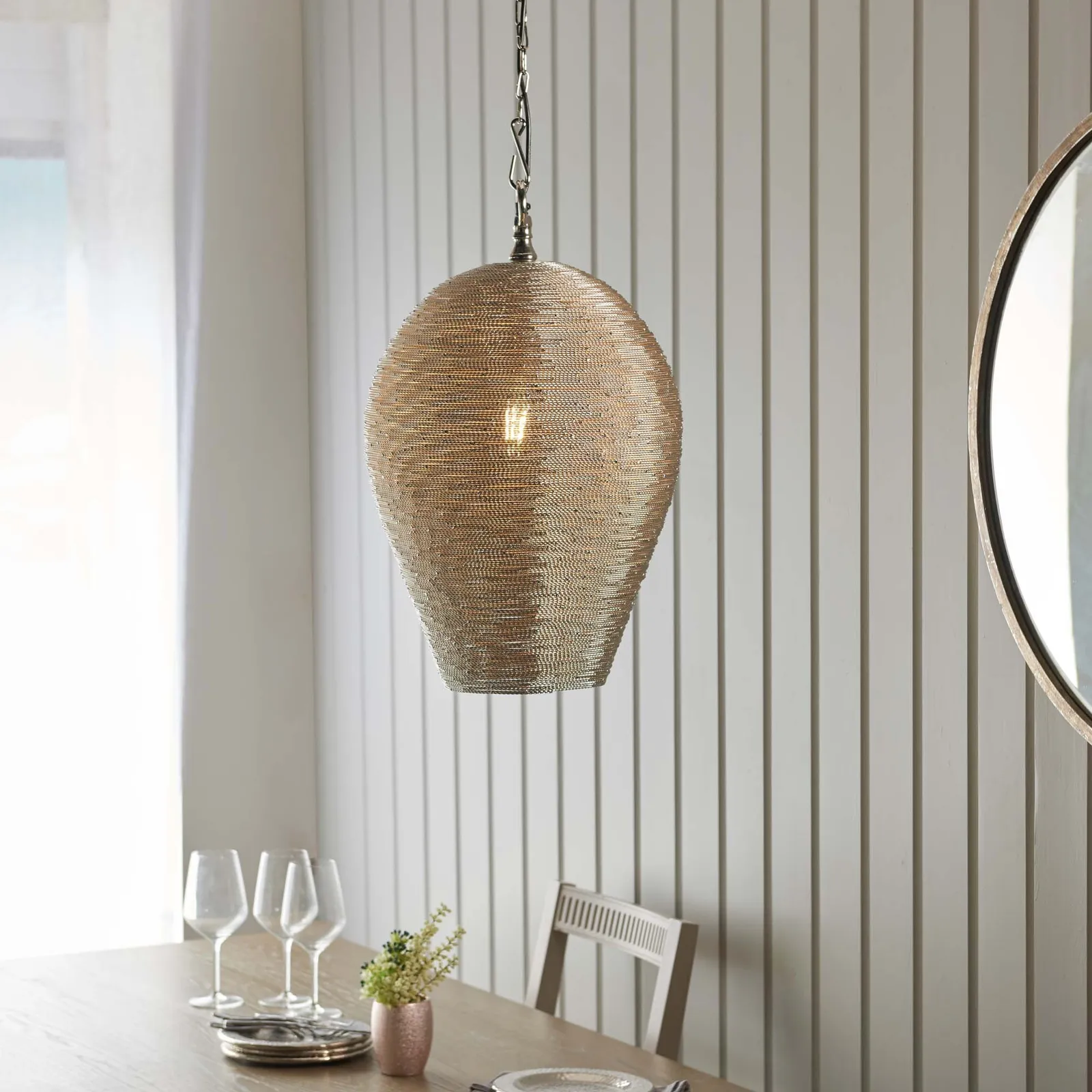 Vogue Abruzzo 1 Light Pendant Ceiling Fitting Nickel