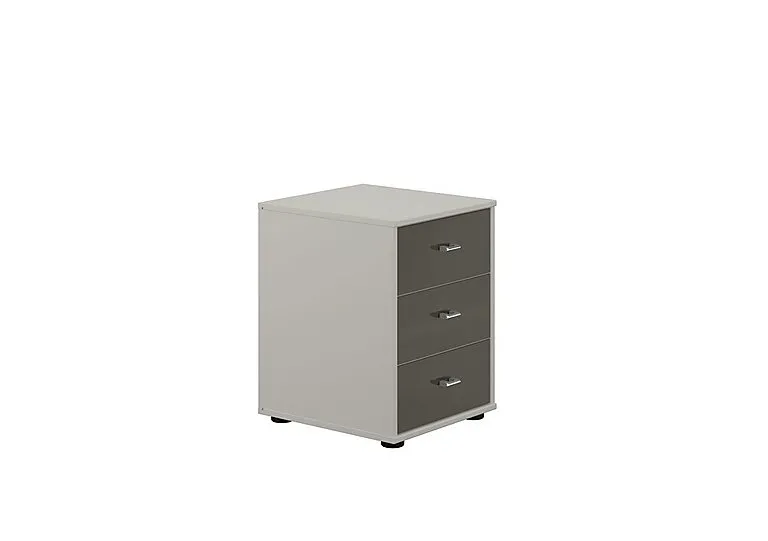 Santa Cruz 40cm 3 Drawer Bedside Chest - Havana Dr/Grey Carcase - Bedroom Furniture - In Time for Christmas
