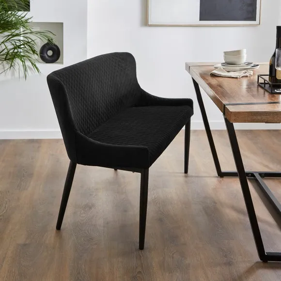 Montreal 2 Seater Dining Bench, Velvet, 133cm 2