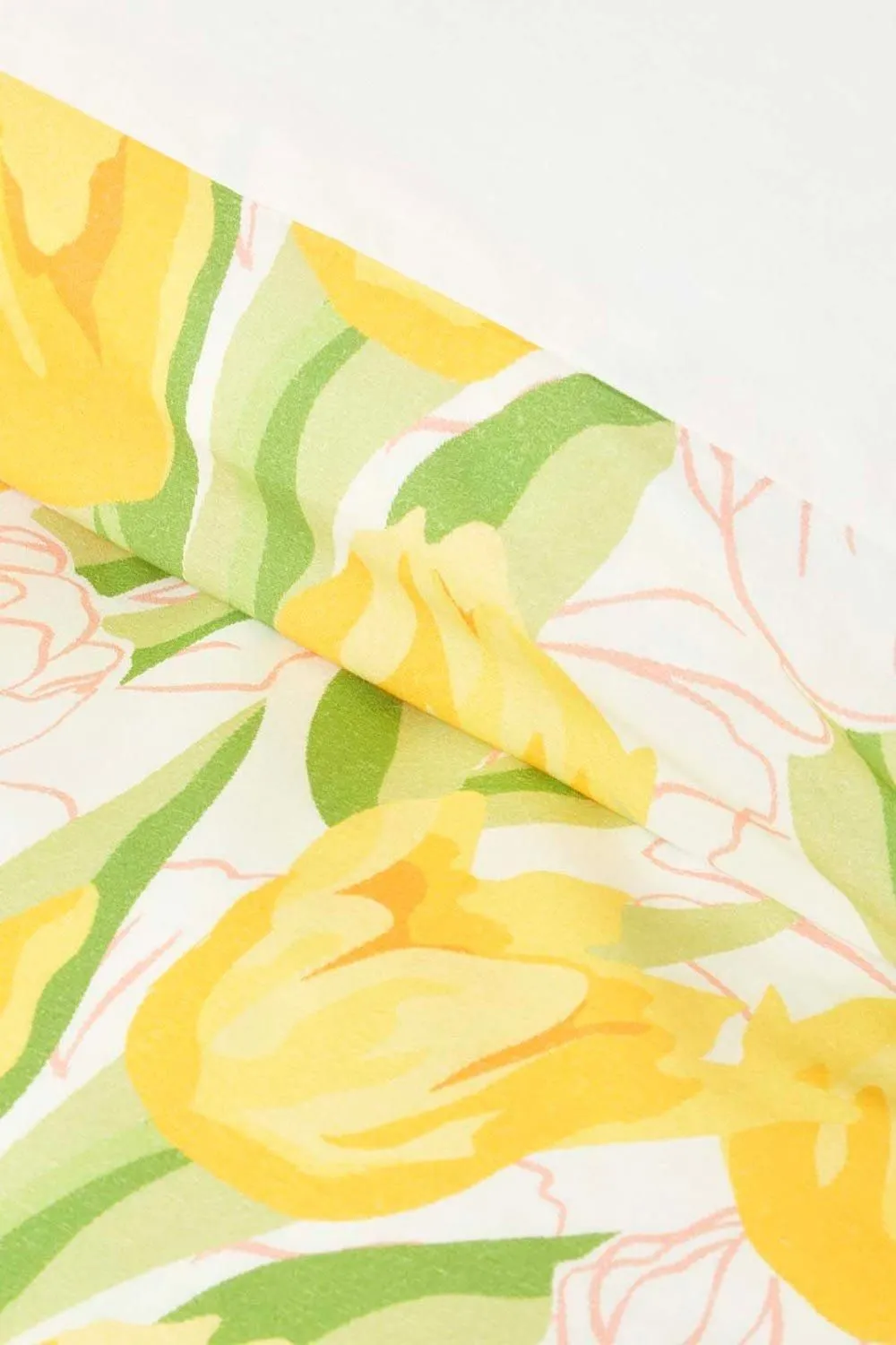 Homescapes Yellow Tulips Digitally Printed Cotton Duvet Cover Set 2