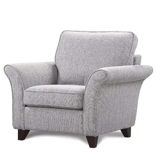 Orsen Fabric Armchair In Zinc With Dark Wooden Legs