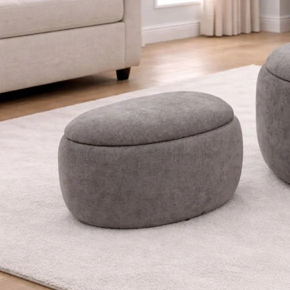Westhill Chenille Small Storage Footstool 1