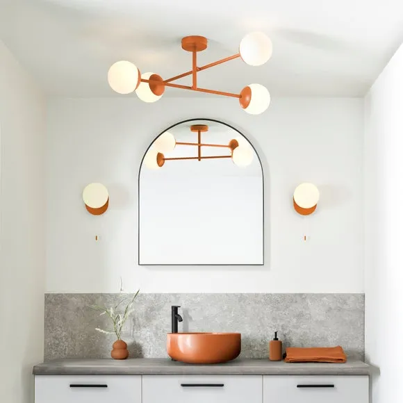 Elements Tela 4 Light Semi Flush Bathroom Ceiling Light 6