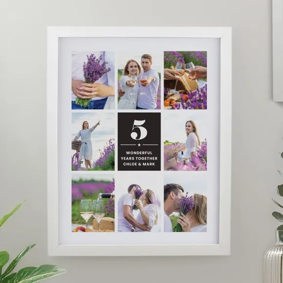 Personalised Big Number Multi Photo Poster Frame 2