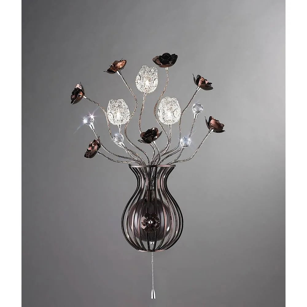Netlighting (DH) Bonita Wall Lamp 3 Light G4 BrownCrystal NOT LEDCFL Compatible in Brown 2
