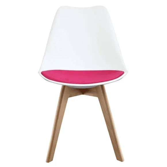 Fusion Living Soho White Plastic Dining Chair with Squared Legs 3