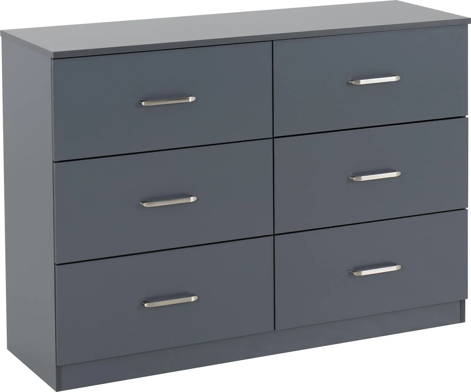 Seconique Dakotia 6 Drawer Chest in Dark Grey 2