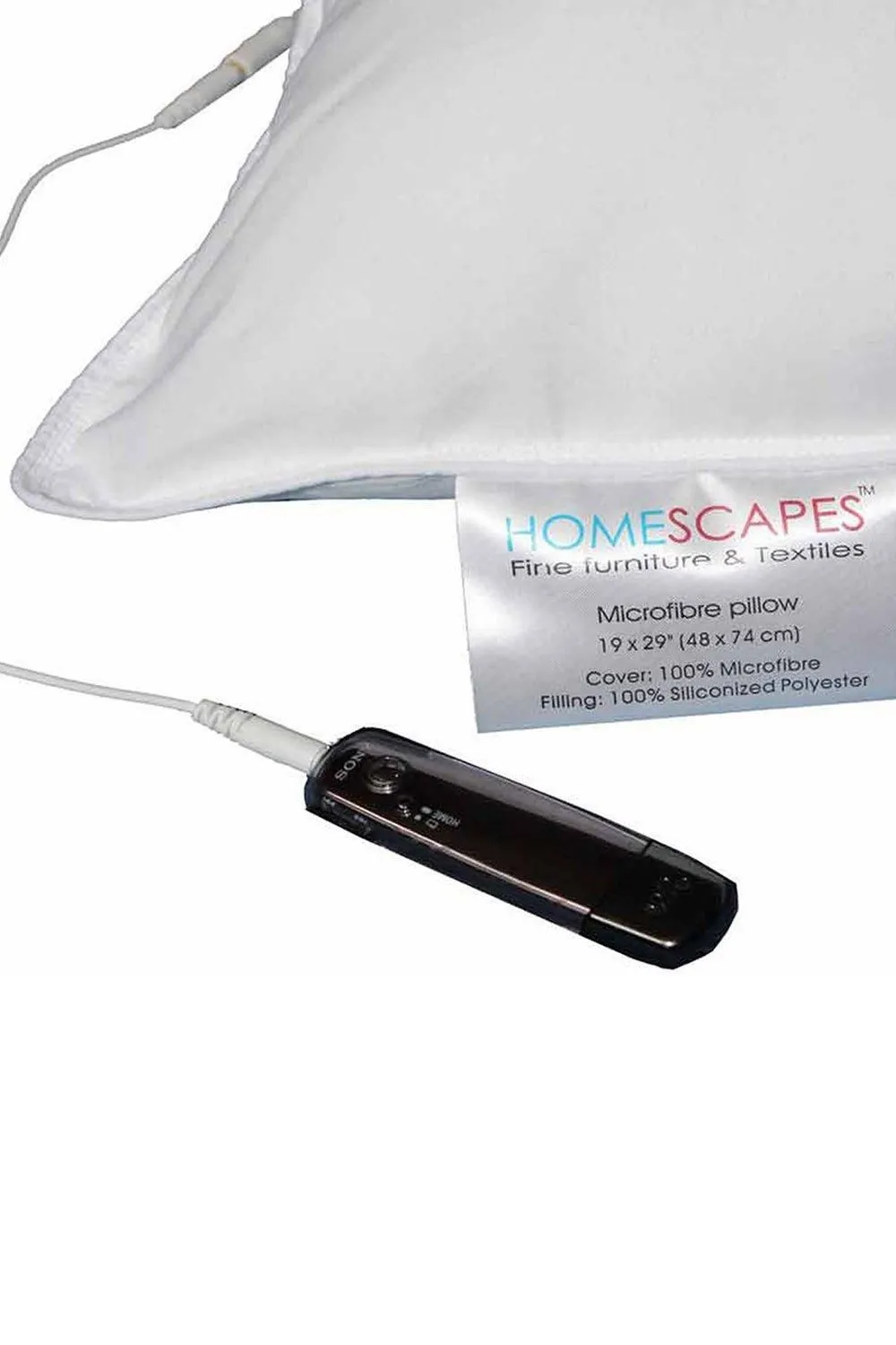 Homescapes Super Microfibre Music Pillow with Speakers - Medium/Firm in White 4