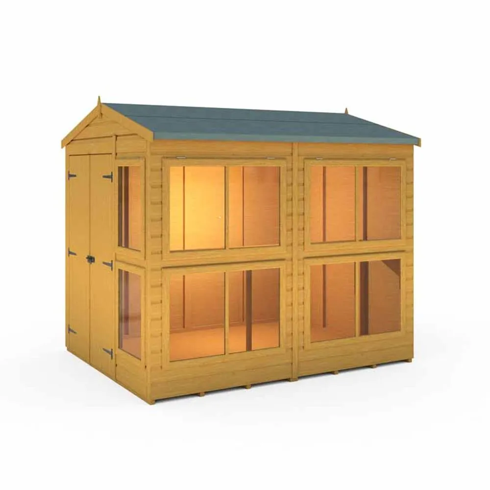 Shires Sun Hut 6 x 8 Feet Potting Shed - L238 x W185.8 x H214.6 cm in Brown 5