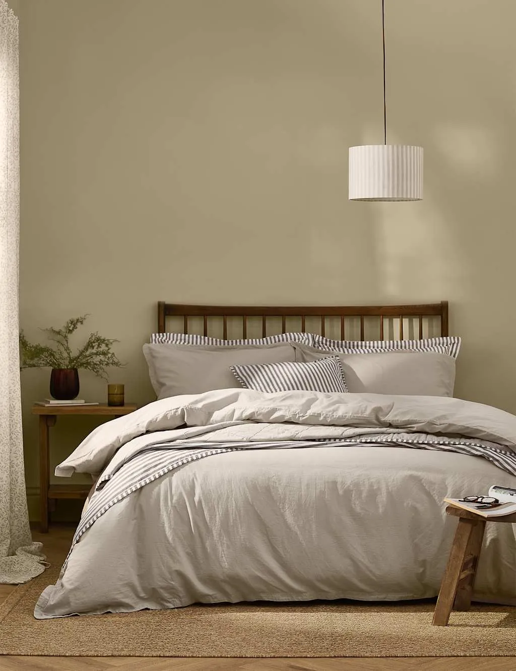 YARD Pure Cotton Percale Hebden Bedding Set Grey