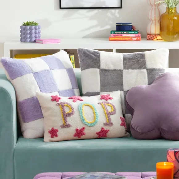 Heya Home Cozee Check Square Cushion 6