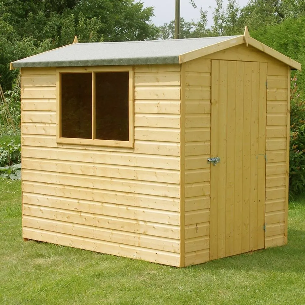 Shires Lewis Handmade Garden Shed Approx 7 x 5 Feet in Light Brown