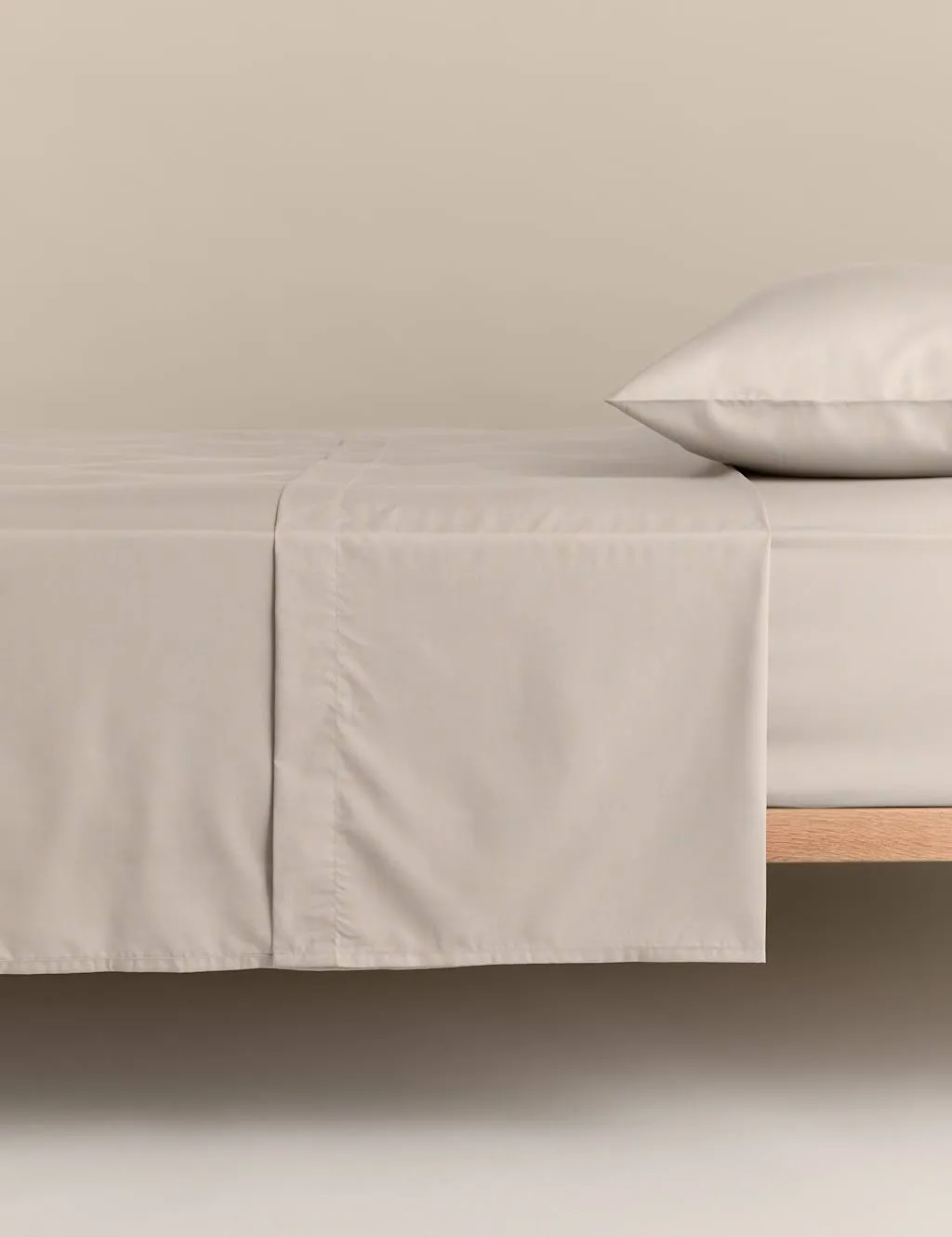 M&S Stay Cool Lyocell Rich Flat Sheet Putty