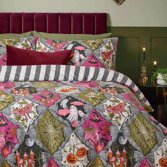 furn. Hallowquin Polycotton Duvet Cover & Pillowcase Set 4