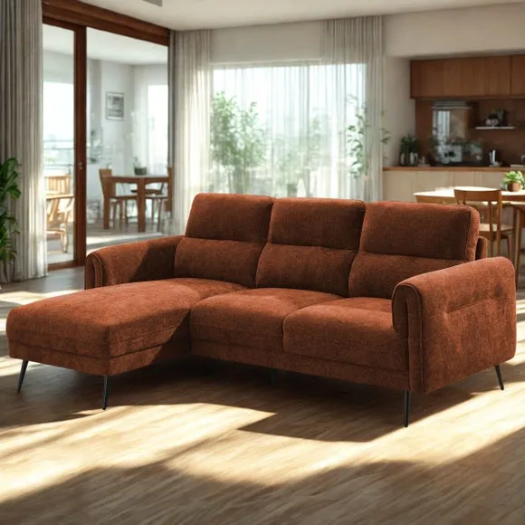 Kelso 3 Seater Chenille Corner Chaise Sofa 1