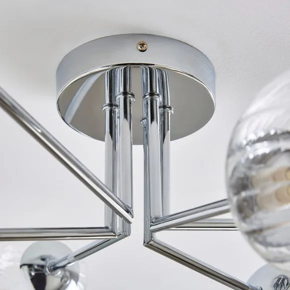 Eli Ribbed 6 Light Semi Flush Ceiling Light 3