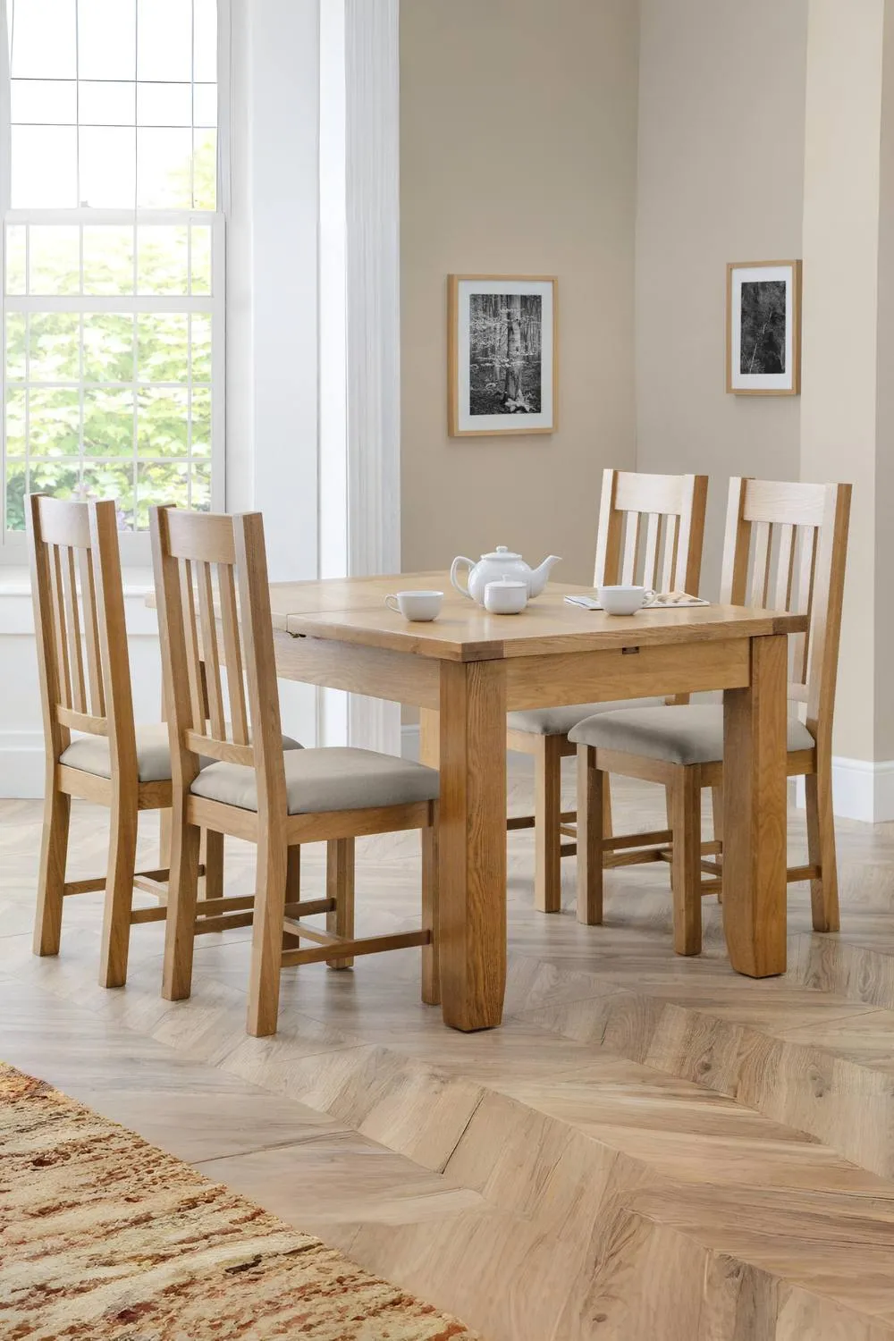 Julian Bowen Arya Rectangular Extending 4-6 Seater Dining Table in Natural 2