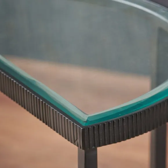 Marazzi Half Moon Coffee Tables, Bevelled Glass 2