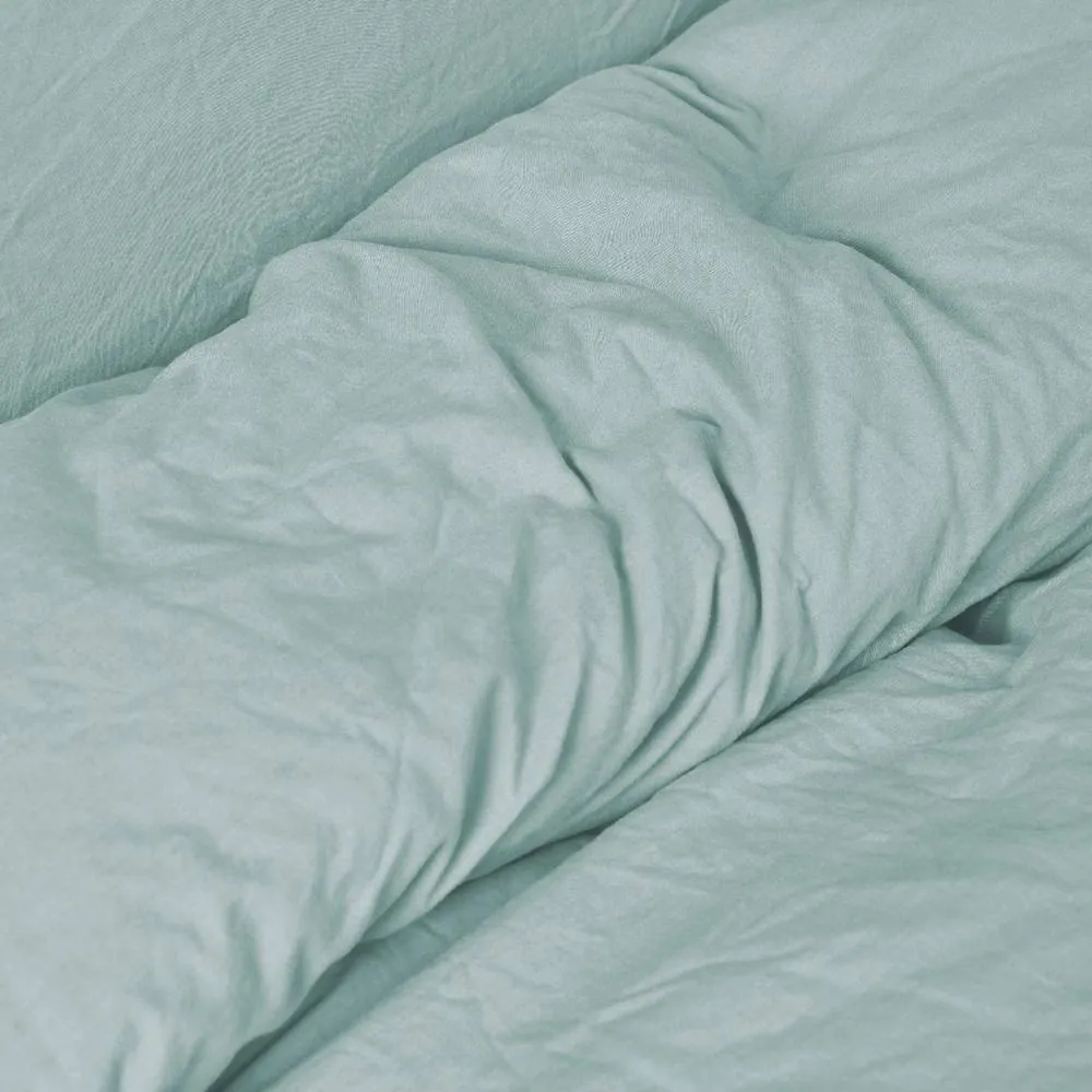 Smart Living Luxury Pure Cotton Plain Dye Duvet Cover With Pillowcase in Green 4