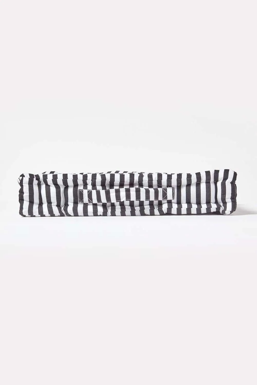 Homescapes Cotton Thin Stripe Floor Cushion in Black 5